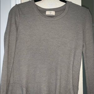Long sleeve waffle knit
